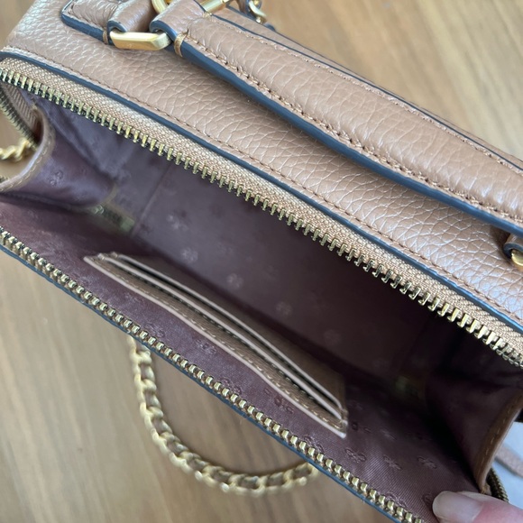 Tory Burch Britten Tan Leather Crossbody with Gold Accents - Picture 5 of 5